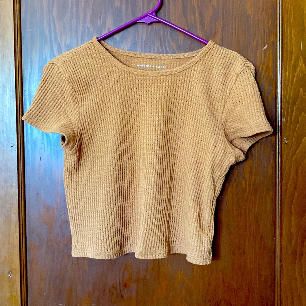 American Eagle Ribbed waffle Crop Top - Picture 5 of 5